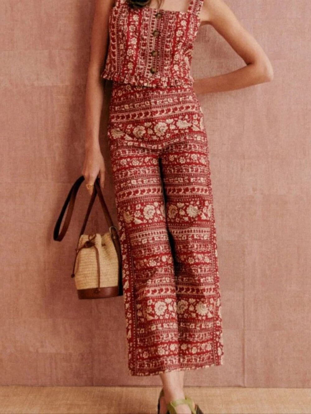 Sezane Tiago Linen Cotton Pants Trousers